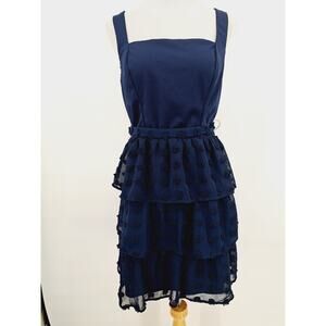 Nwt Trixxi Navy Blue Tiered Dress In Size Large Party Lovely Short Francesca's